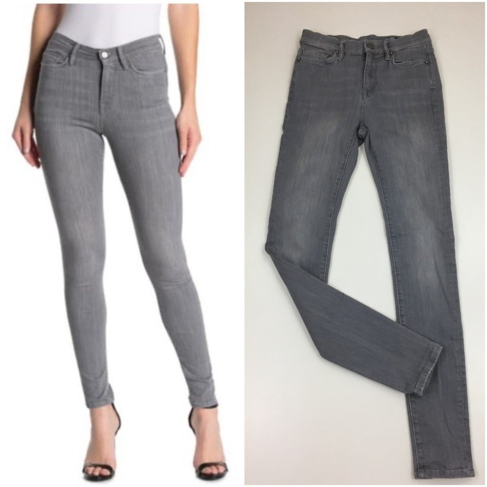 ALL SAINTS Gray EVE Logo Hardware 5 Pocket Mid-Rise Slim Fit Skinny Jeans